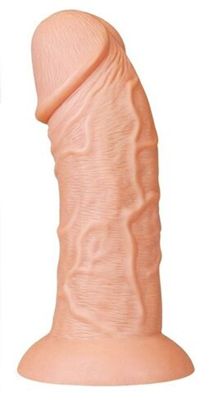 Телесный фаллоимитатор-гигант 9.5 Realistic Curved Dildo - 24 см. (Цвет: телесный)