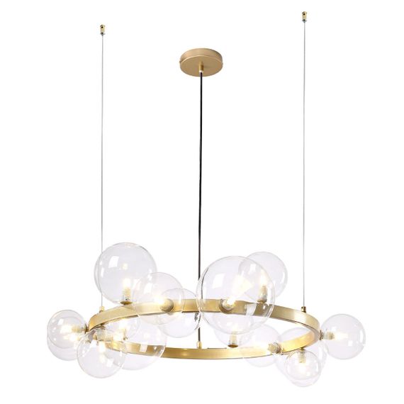 Подвесная люстра Crystal Lux Agata SP15 V2 Gold/Transparente