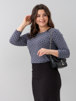 Лонгслив ЛНв-306/графит-цветочныйорнамент