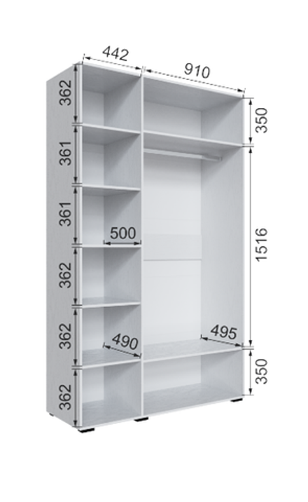 Шкаф с зеркалом Бруклин 140Ш