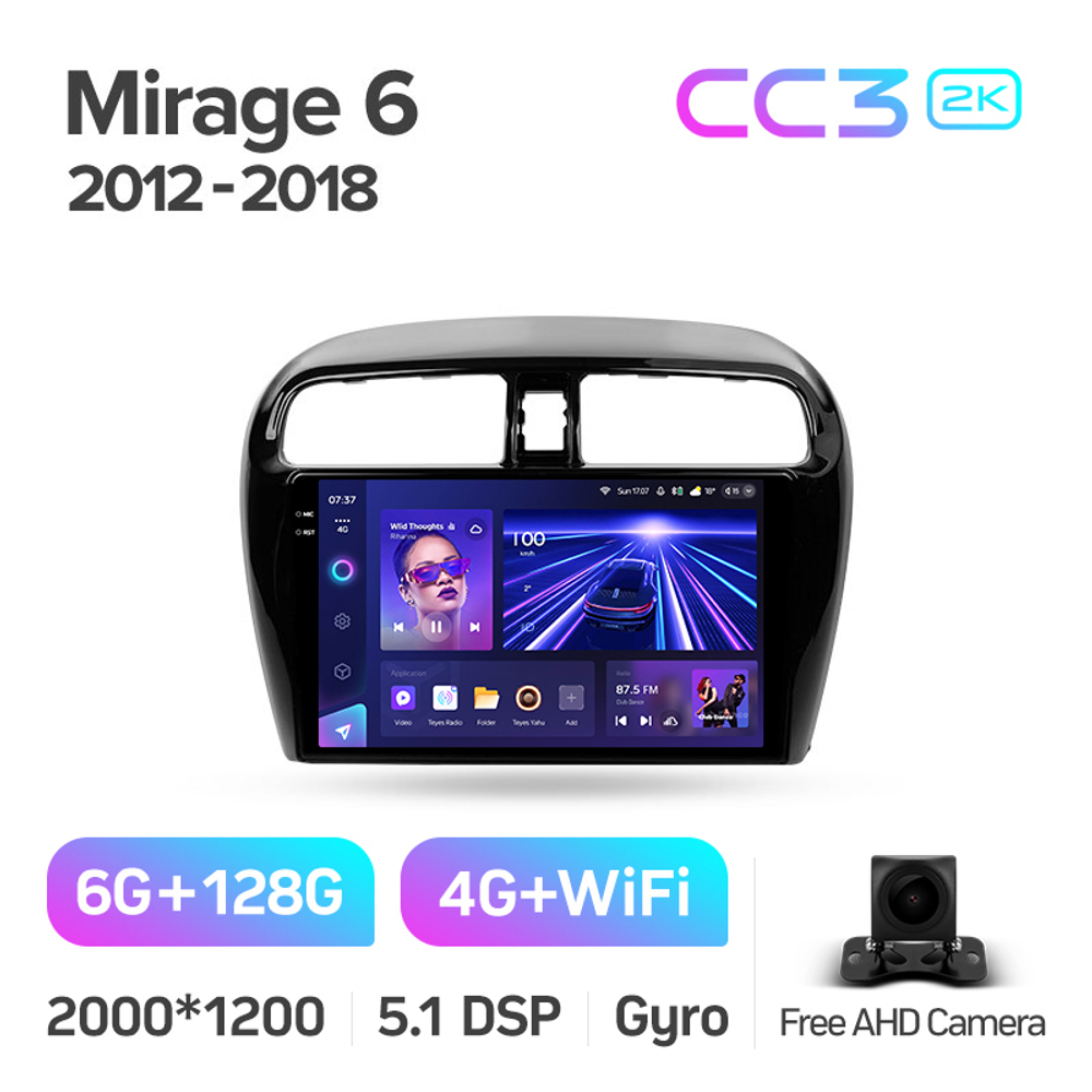 Teyes CC3 2K 9"для Mitsubishi Mirage 6 2012-2018