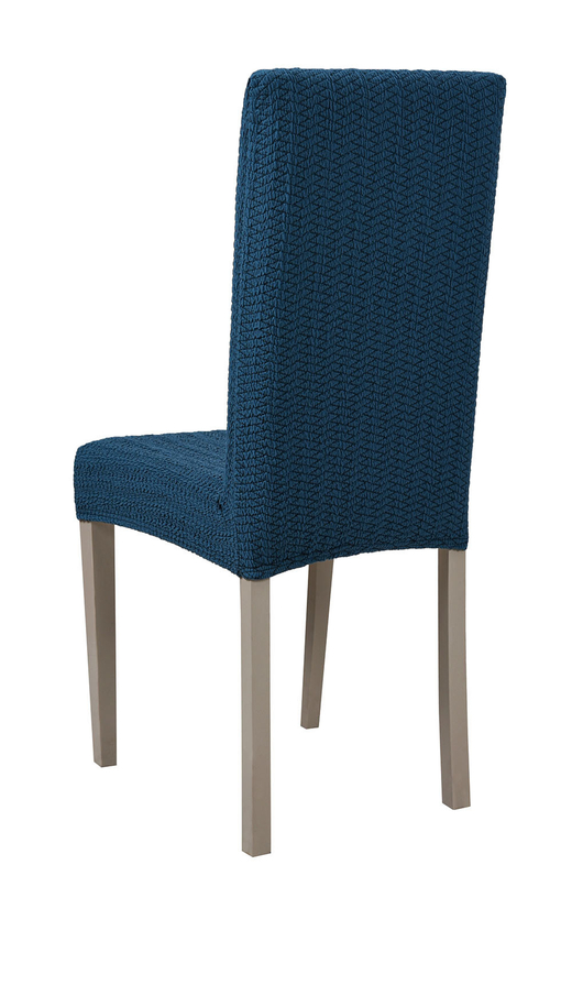 Чехол на стул без оборки Зигзаг, цвет Индиго