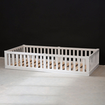 Кровать односпальная 90х200 Буфалина из массива сосны с настилом и бортиком, белая