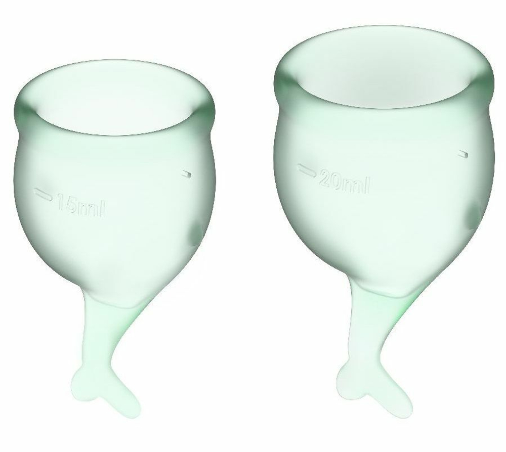Набор зеленых менструальных чаш Feel secure Menstrual Cup (Цвет: зеленый)