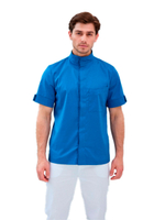 Рубашка медицинская мужская Dr. Nice DRN733 со стойкой, с коротким рукавом, голубой, 56