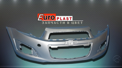 Передний бампер  в цвет для Chevrolet Aveo T 300 92U Poly Siver 92U Серебристый металлик