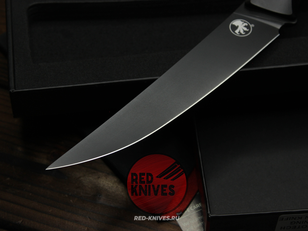 Кухонный нож Microtech Boning кастом - клинок DLC, больстеры титан, рук. G10