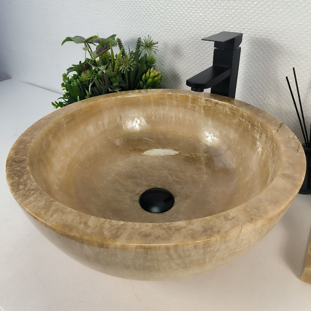 Раковина из оникса Bowl Yellow BO-64723 45*45*17 0200