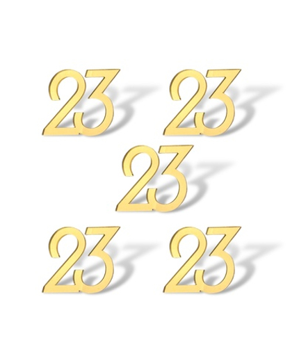 Топпер Мини надпись "23" №1 (4см) 5шт акрил