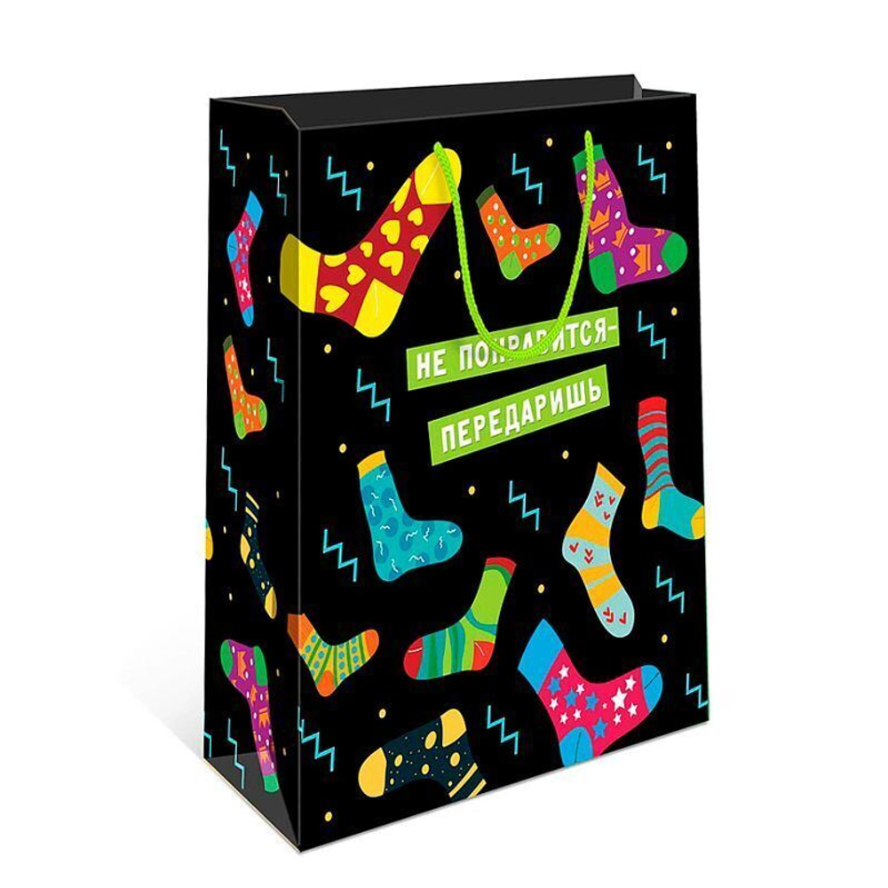 Пакет подарочный "Носки"  26*12*32 см