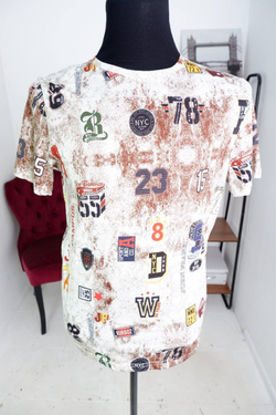 Футболка John Frank пестрая, маркировка S, визуально на 44/46 размер