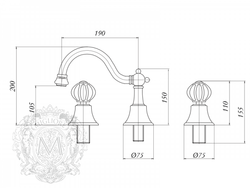 Смеситель для биде на 3 отв. Migliore Olivia 19026 схема