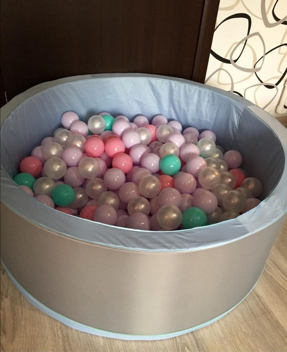 Сухой бассейн, диаметр 1м однотонный-серый, 25454ОС