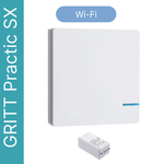 Умный выключатель GRITT Practic SX 1кл. белый комплект: 1 выкл. IP67, 1 радиореле 1000Вт 433 + WiFi с управлением со смартфона, A181101XWWF