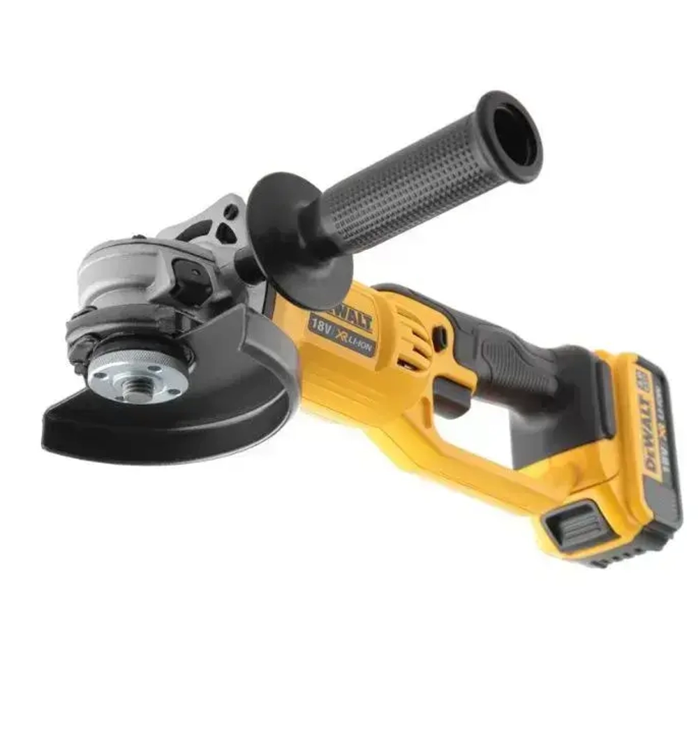 Аккумуляторная угловая шлифмашина DEWALT DCG412M2, 18 В, 125 мм, 7000 об/мин, с 2 АКБ 4 Ач и ЗУ, в кейсе