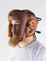 Шлем боксерский LEADERS LS MEX HERITAGE BR/BG 1/2 (коричневый/бежевый)