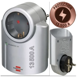 Сетевой фильтр розетка адаптер Brennenstuhl (1 розетка, серый), 1506950 с защитой, для компьютера, телевизора, бытовой техники