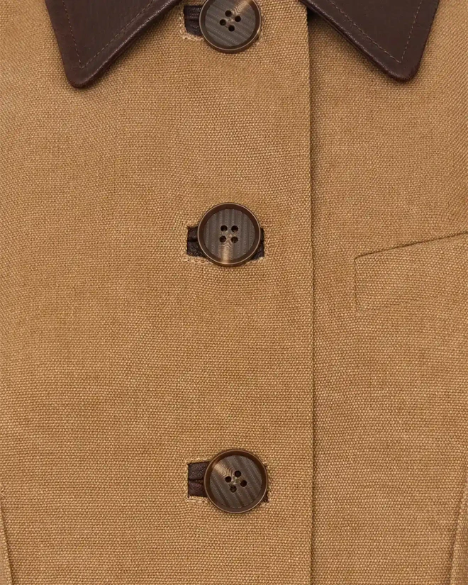 Пальто из канваса песочное