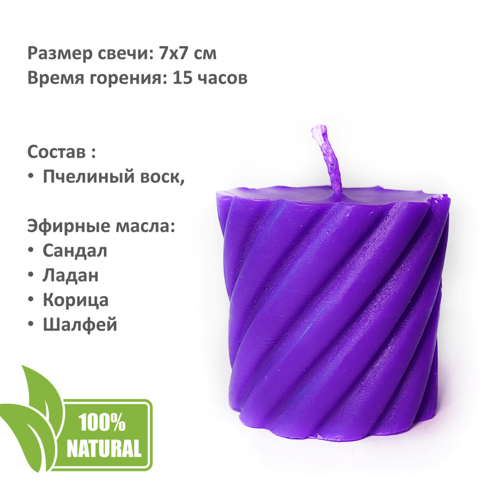 Свеча чакровая, САХАСРАРА - 7х7 см