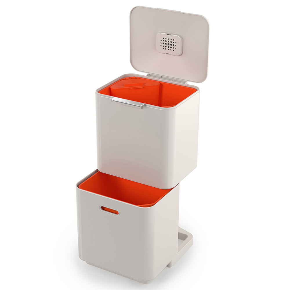 Контейнер для мусора с двумя баками totem max, 60 л, белый