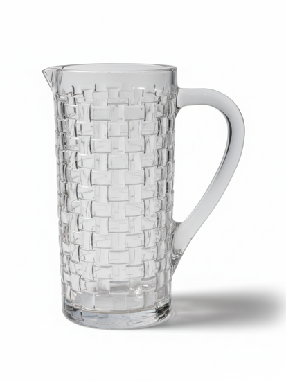 Кувшин стеклянный 1,2 л. с ручкой, плетеный узор, Bossa Nova