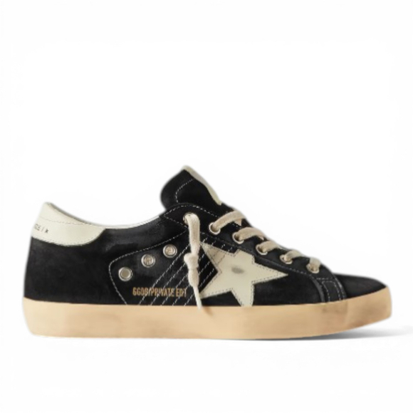 Кеды Женские GOLDEN GOOSE Superstar distressed leather-trimmed suede sneakers
