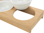 Миски на подставке, 2 х 0,25 л/ 30 х 5 х 14 см, керамика/бамбук, Trixie