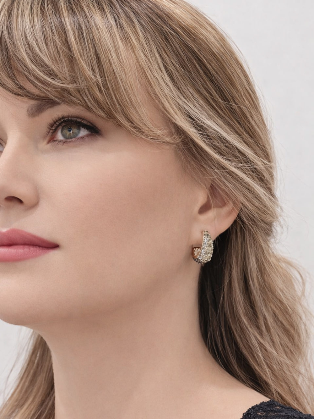 Серьги Oubi Yabi «Графитовый блеск» Silver