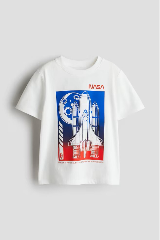 H&M Футболка с принтом, белый