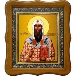 Евфимий Новгородский Преподобный Архиепископ. Икона на холсте.