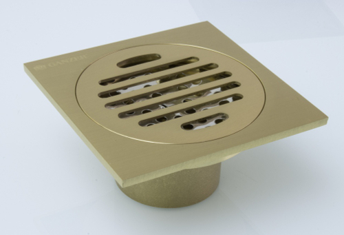 Трап прямой 10 х 10  (МАТ. ЗОЛОТО)  GANZER  (60/1шт)