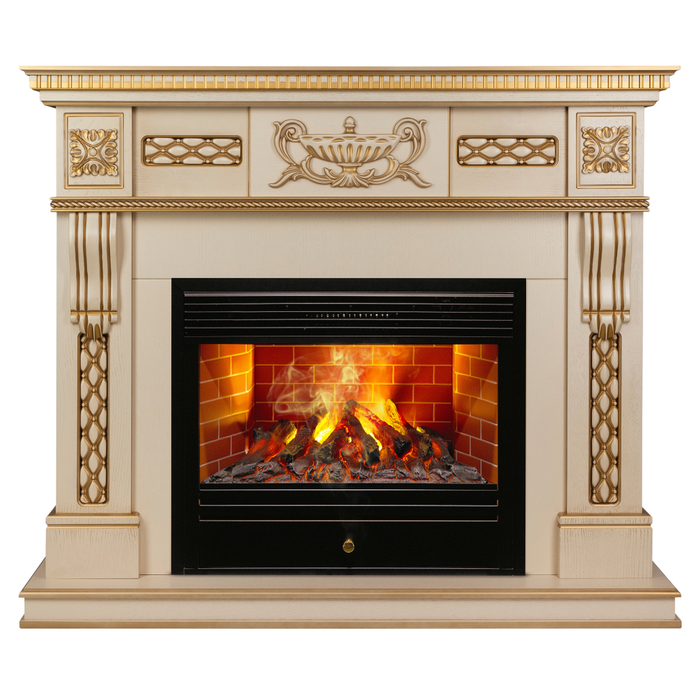 Каминокомплект Real Flame Corsica Lux 25,5/26 WT с очагом 3D Novara