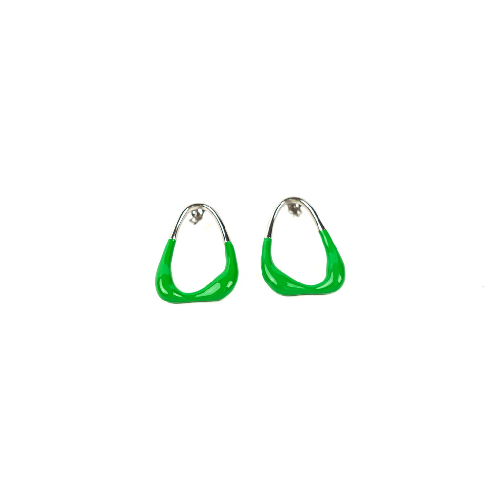Серьги GREEN в серебре