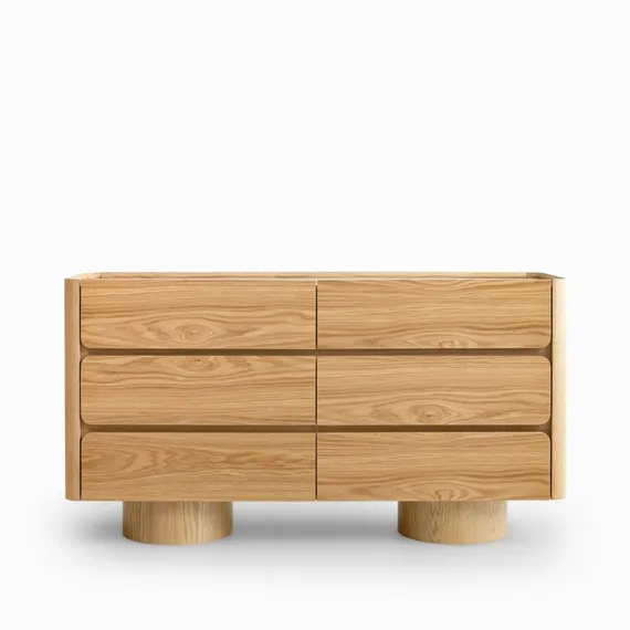 Комод Velto с 6 ящиками, 140х72х40 см, светлый дуб, керамика