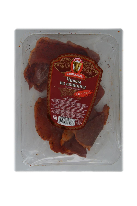Чипсы мясные из свинины с/к кат. А (острые) 100г.