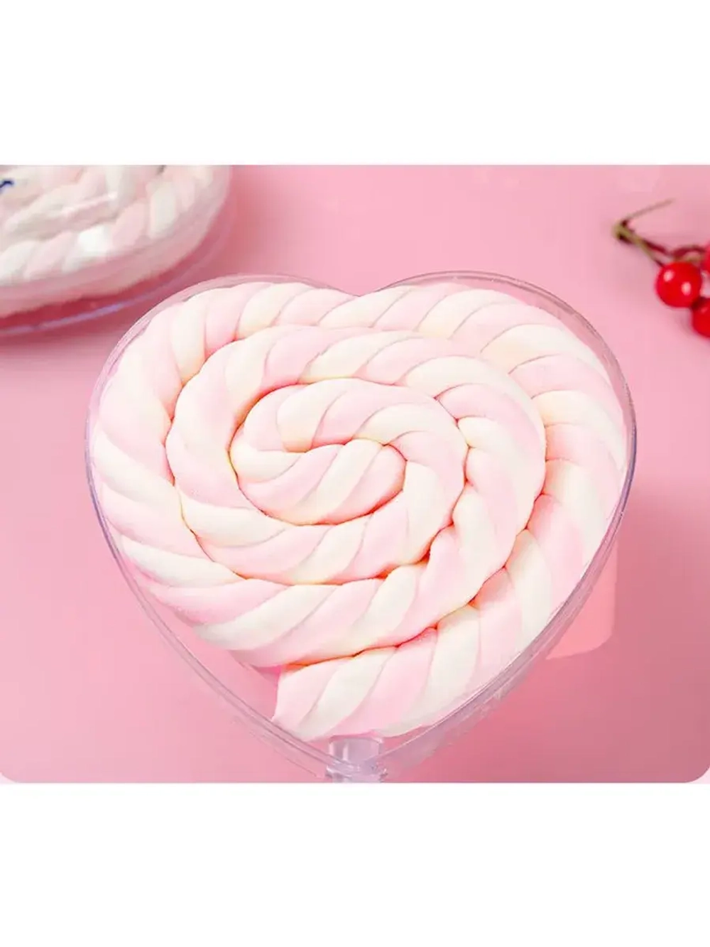 Воздушный зефир на палочке Розовое Сердце 60 г * 5 шт