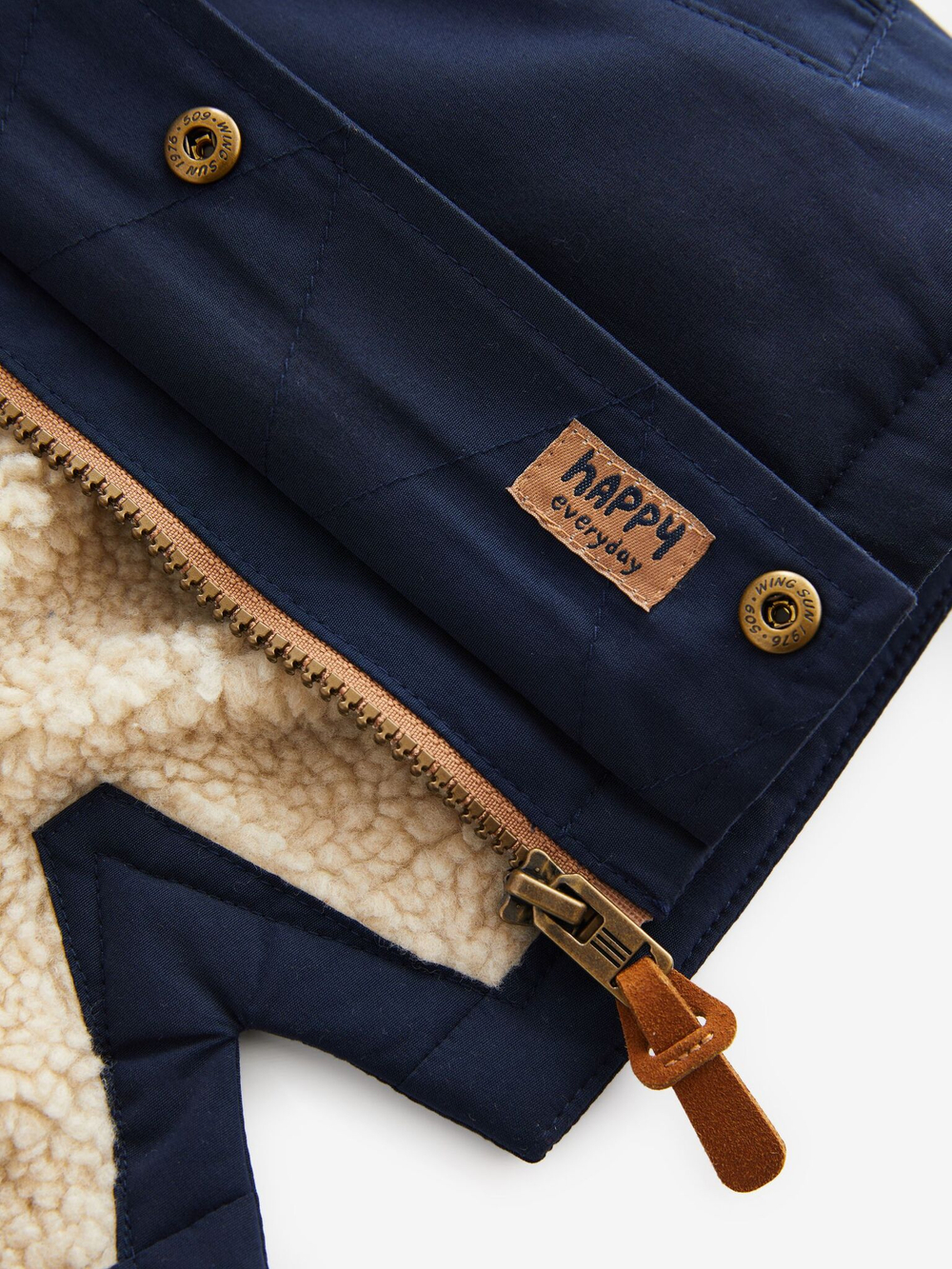 Куртка с флисовой подкладкой и капюшоном для мальчика Next Q53-237, Темно-синий