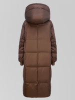 Пуховик 18106 удлиненный с двумя карманами спереди