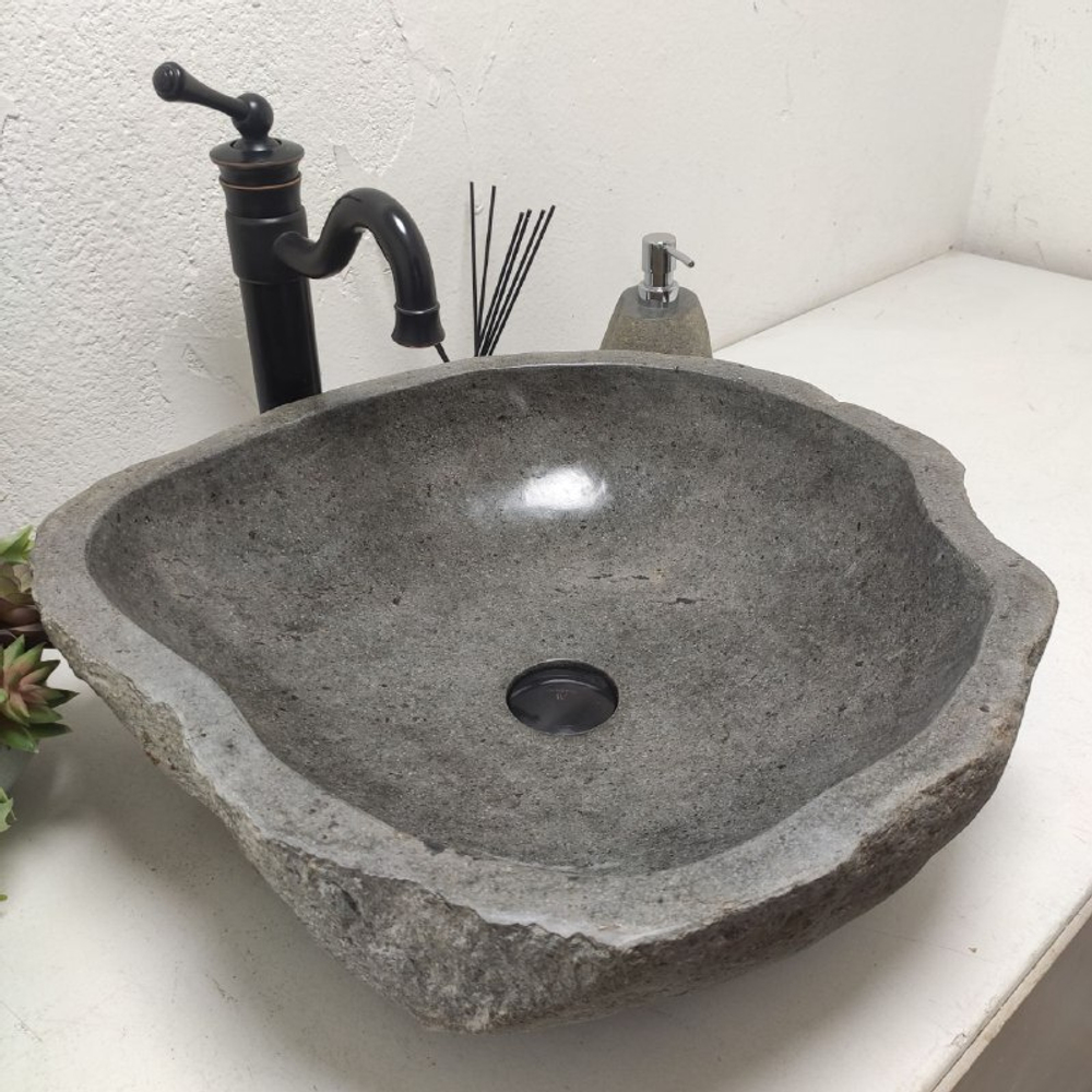 Раковина из речного камня RS-62057 (48*48*15)