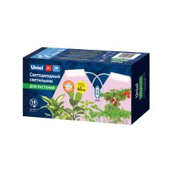 ULT-P37-24W-SPLE-TM-60 IP40 WHITE TWIN Светильник для растений светодиодный с таймером. на прищепке. Спектр для фотосинтеза. TM Uniel