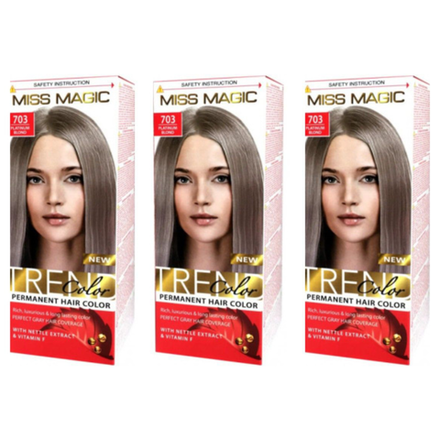 Краска для волос Miss Magic №703 Платиновый Блондин 90 гр
