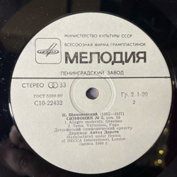 Винтажная виниловая пластинка LP К. Шимановский, Детройтский Симфонический Орекстр, Антал Дорати, Симфония №3 Песнь О Ночи, Симфония №2 (СССР 1985)