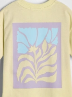 Желтая футболка для девочки трикотажная