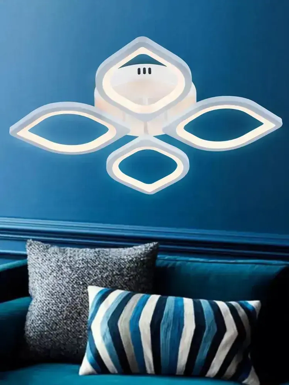 Люстра потолочная светодиодная с пультом ДУ Rivoli белая 80 Вт LED 2750К - 5850К, светильник на кухню, в детскую, в спальню