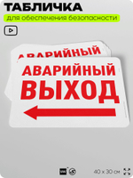 Табличка для обеспечения безопасности "Аварийный выход", для офиса, по охране труда для предприятия, организаций, 40х30 см, Silver Plane x Айдентика Технолоджи