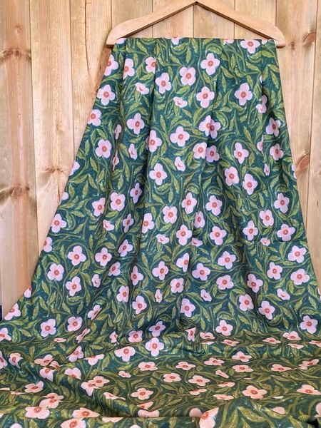 МАЛЬВА НА ЗЕЛЕНОМ, 100% хлопок, Handmade Fabrics 3