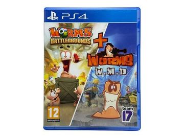 PS4 Worms Battlegrounds (Англ.яз.) + Worms W.M.D. Double Pack (Б/У, Рус.суб, CUSA-17664 )