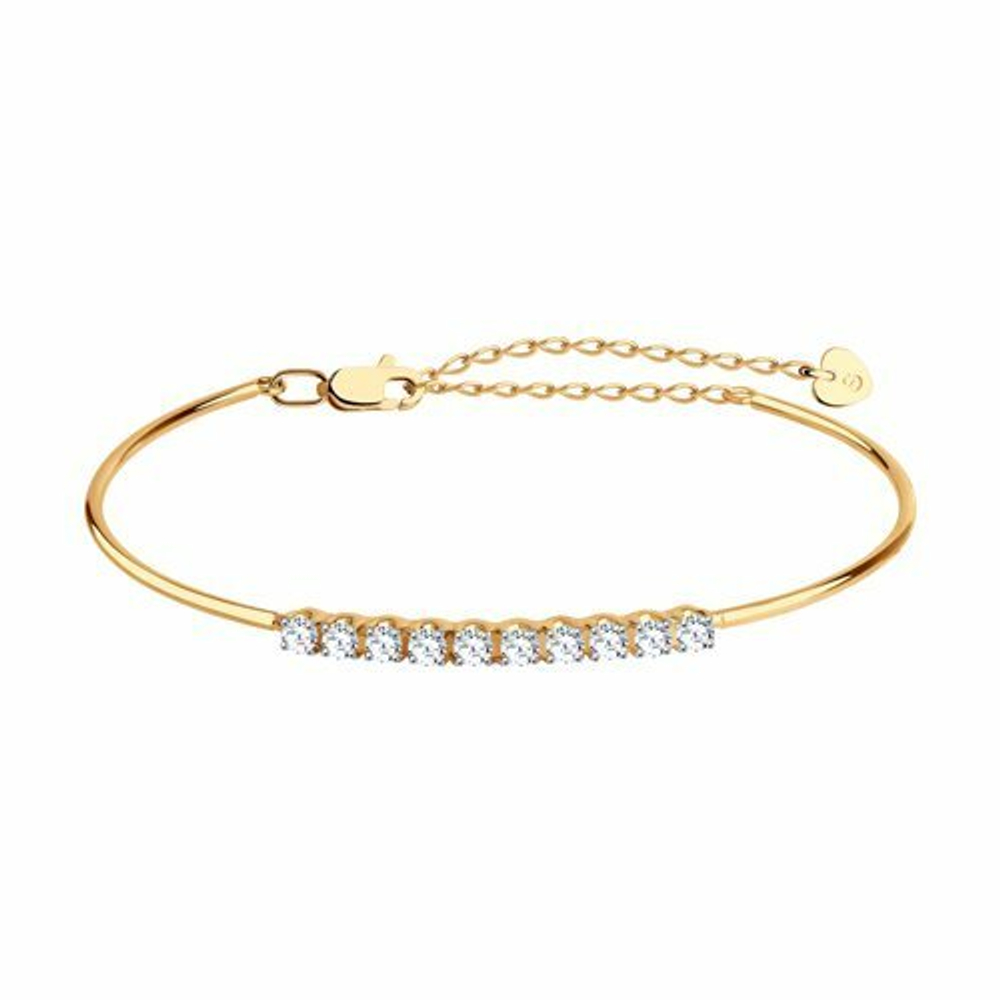 Браслет из золота с фианитами Swarovski