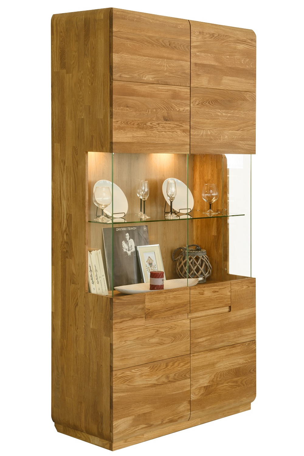 Шкаф с витриной Parma-2 из массива дуба