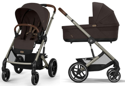 Коляска Cybex Balios S Lux TPE complete Aton B2 Steel Grey 3 в 1 Chocolate Brown с дождевиками